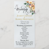 Cream Floral - Pearl White Wedding Programmakaart (Voorkant)