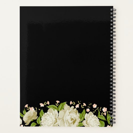 Cream Floral Planner. Moederdag cadeau Planner (Achterkant)
