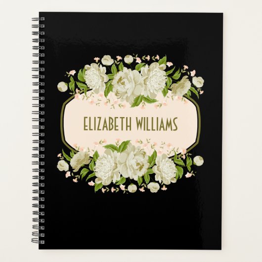 Cream Floral Planner. Moederdag cadeau Planner (Voorkant)