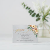 Cream Floral, QR Code - Silver Informatiekaartje (Staand voorkant)