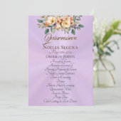 Cream Floral Quinceanera Program - Lavender Programmakaart (Staand voorkant)