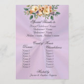 Cream Floral Quinceanera Program - Lavender Programmakaart (Achterkant)