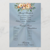 Cream Floral Quinceanera Program - Pastel Blue Programmakaart (Achterkant)
