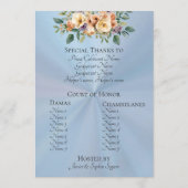Cream Floral Quinceanera Program - Pastel Blue Programmakaart (Achterkant)