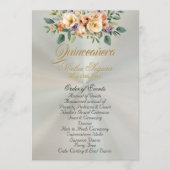 Cream Floral Quinceanera Program - Pastel Green Programmakaart (Voorkant)