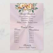Cream Floral Quinceanera Program - Pastel Pink Programmakaart (Achterkant)