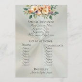 Cream Floral Quinceanera Program - Pastel Sage Programmakaart (Achterkant)