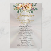 Cream Floral Quinceanera Program - Pearl White Programmakaart (Voorkant)