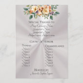 Cream Floral Quinceanera Program - Pearl White Programmakaart (Achterkant)
