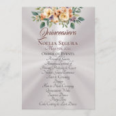 Cream Floral Quinceanera Program - Pearl White Programmakaart (Voorkant)