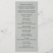 Cream Floral - Sage Wedding Programmakaart (Achterkant)