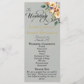 Cream Floral - Sage Wedding Programmakaart (Voorkant)