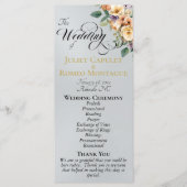 Cream Floral - Silver Wedding Programmakaart (Voorkant)
