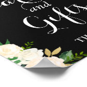 Cream Floral String Lights Kaarten en Gifts Sign Poster (Hoek)