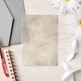 Cream Floral Swirls Vellum Uitnodigingen