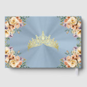Cream Floral & Tiara - Pastel Blue Gastenboek (Achterkant)