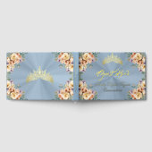 Cream Floral & Tiara - Pastel Blue Gastenboek (Volledig)