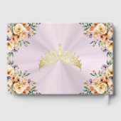 Cream Floral & Tiara - Pastel Pink Gastenboek (Achterkant)