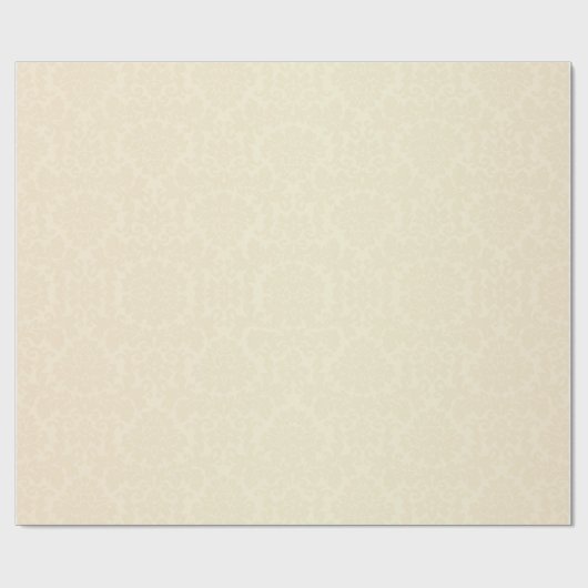 Cream Floral Tone Damask Cadeaupapier (Vlak)
