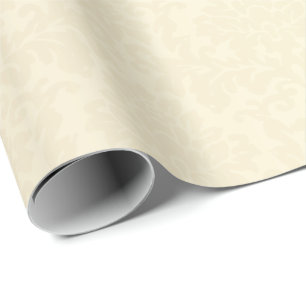 Cream Floral Tone Damask Cadeaupapier