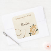 Cream Floral Vierkante Sticker (Envelop)