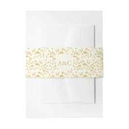 Cream Floral Wedding Invitation Belly Band Uitnodigingen Wikkel