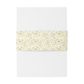 Cream Floral Wedding Invitation Belly Band Uitnodigingen Wikkel (Achterkant Voorbeeld)