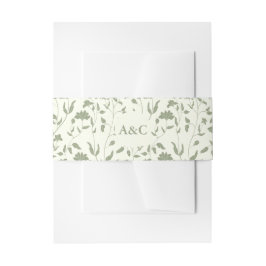 Cream Floral Wedding Invitation Belly Band Uitnodigingen Wikkel