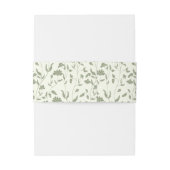 Cream Floral Wedding Invitation Belly Band Uitnodigingen Wikkel (Achterkant Voorbeeld)