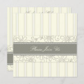 Cream Floral Wedding Vow Renewal Uitnodigingen (Voorkant / Achterkant)