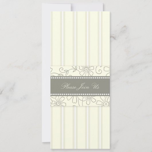 Cream Floral Wedding Vow Renewal Uitnodigingen (Voorkant)