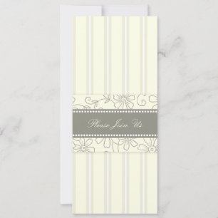 Cream Floral Wedding Vow Renewal Uitnodigingen