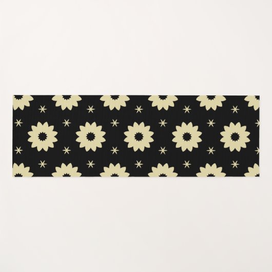 Cream Floral  Yogamat (Voorkant (horizontaal))