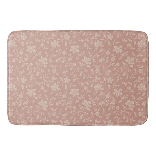  Cream Florals – Elegant Romantisch Badmat (Voorkant)