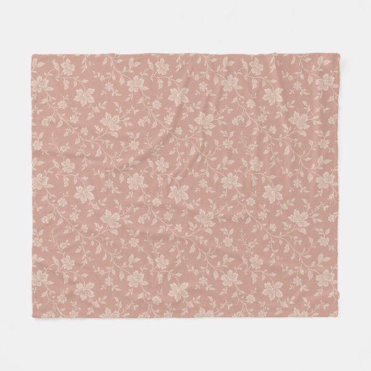 Cream Florals – Elegant Romantisch Fleece Deken (Voorkant (Horizontaal))