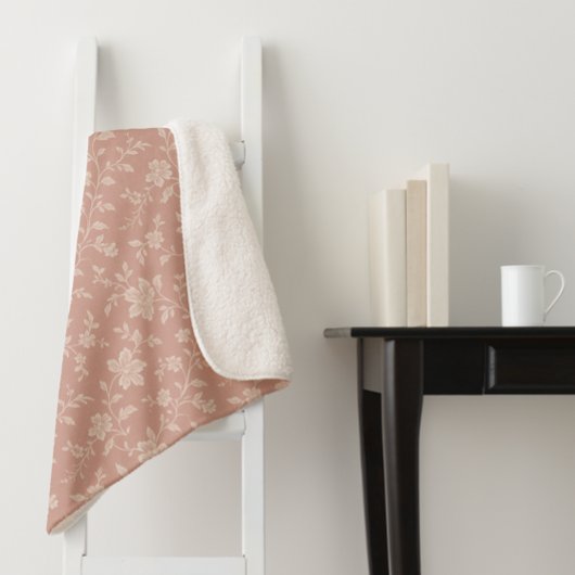  Cream Florals – Elegant Romantisch Sherpa Deken