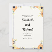 Cream Florals Wedding Aankondiging (Voorkant)