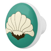 Cream  Flower & Turquoise uit de jaren 1920 Keramische Knop (Rechts)