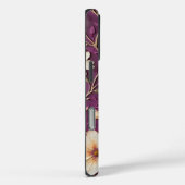 Cream Flowers op Textured Paarse Case-Mate iPhone Case (Achterkant / Rechts)