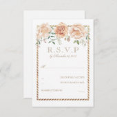Cream Flowers Waterverf Lijst Wedding RSVP (Voorkant / Achterkant)