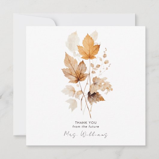 Cream fluistert van Herfst Vrijgezellenfeest Dank  Kaart (Voorkant)