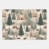 Cream Forest Winter Inpakpapier Vel (Voorkant 3)