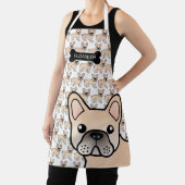 Cream French Bulldog Cute Cartoon Dog & Name Schort (Insitu)