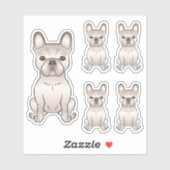 Cream French Bulldog Dog Sitting Illustrations Sticker (Vel)