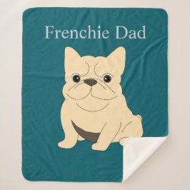 Cream French Bulldog, Frenchie Dad Sherpa Deken