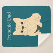 Cream French Bulldog, Frenchie Dad Sherpa Deken (Voorkant (horizontaal))