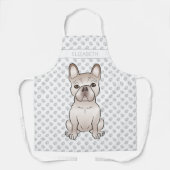 Cream French Bulldog / Frenchie Dog & Custom Name Schort (Voorkant)