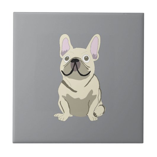 Cream French Bulldog, Tegeltje (Voorkant)