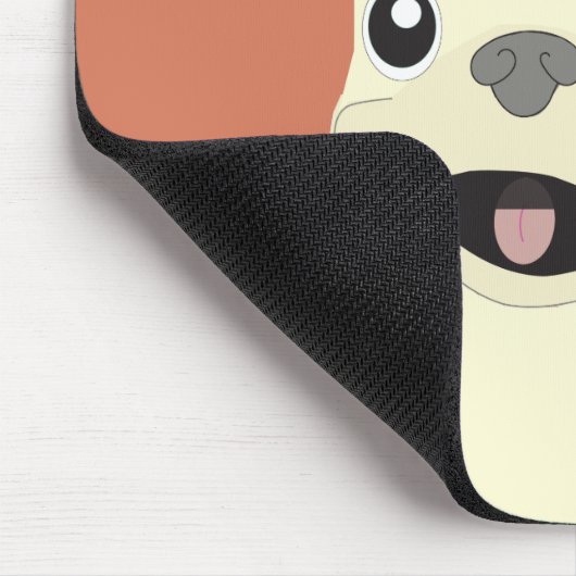 Cream French Bulldog, Terracotta Muismat (Hoek)