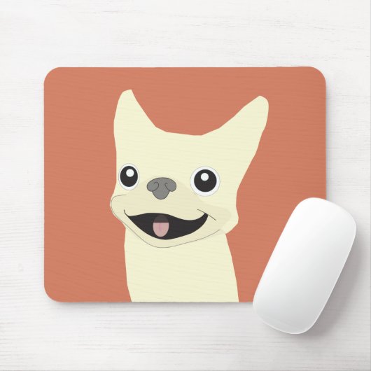 Cream French Bulldog, Terracotta Muismat (Met muis)